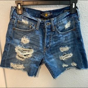 LUCKY BRAND distressed denim boyfriend fit shorts